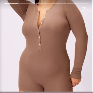 Vintage Rib Longsleeve Playsuit from Parade